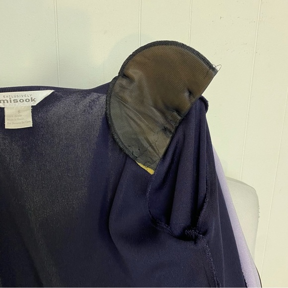 Exclusively Misook Open Cardigan Blazer Women's Navy Blue Light Purple Size S* - Picture 9 of 13